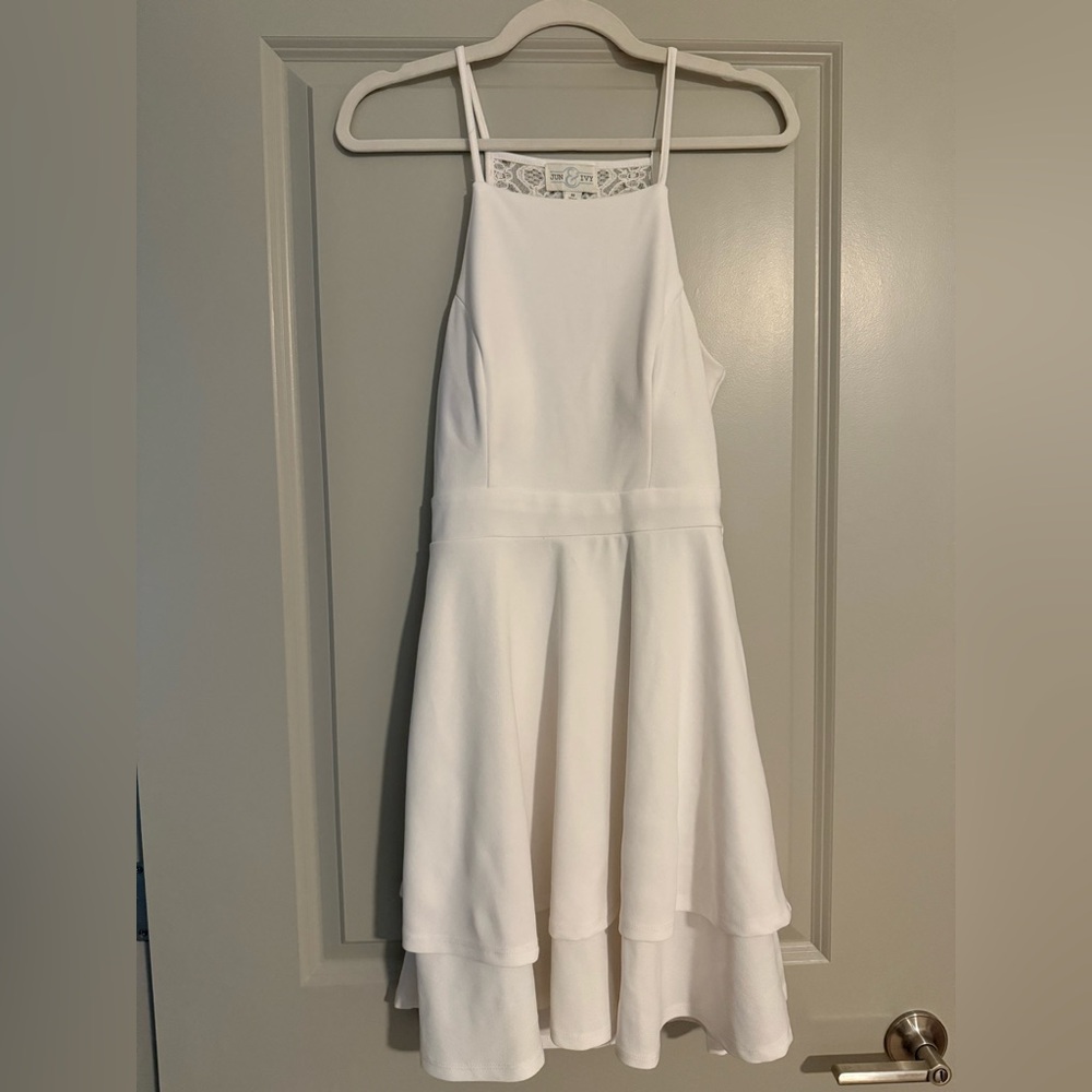 Elegant White Dress with Lace Back